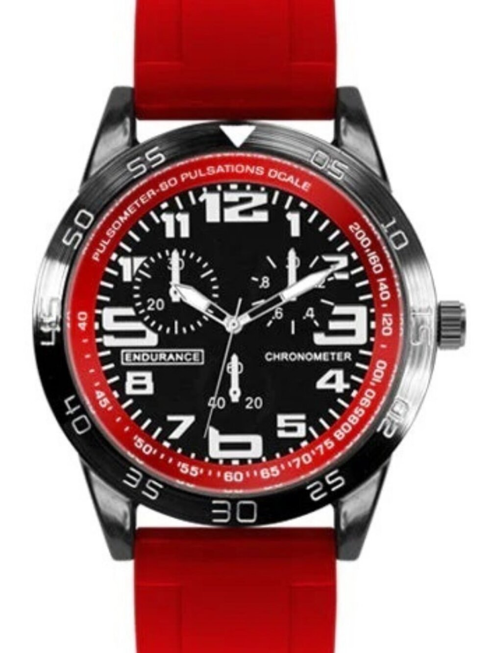 MC Montres Carlo Men's Dark Chrome & Red 42mm Quartz Watch NEW